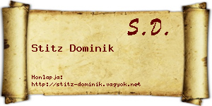 Stitz Dominik névjegykártya